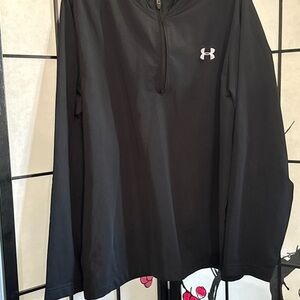 Under‎ Armour Pullover Men LG Black Half Zip Workout Loose Cold Gear Solid